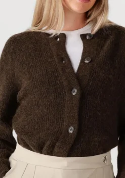 bruine selected femme vest slflulu ls knit short cardigan