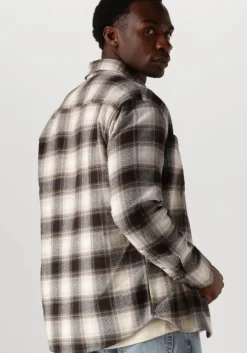 bruine selected homme overhemden slhregowen-grindle check shirt ls