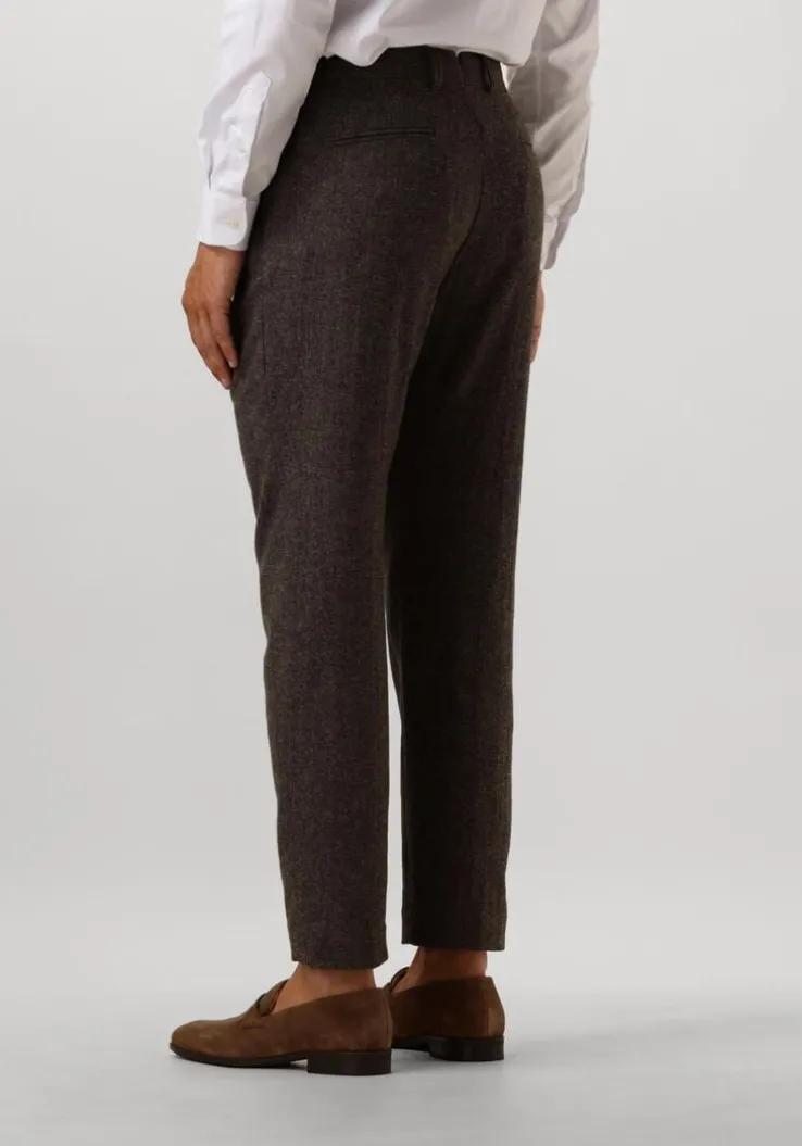bruine selected homme pantalon slhslim-reed wool trs