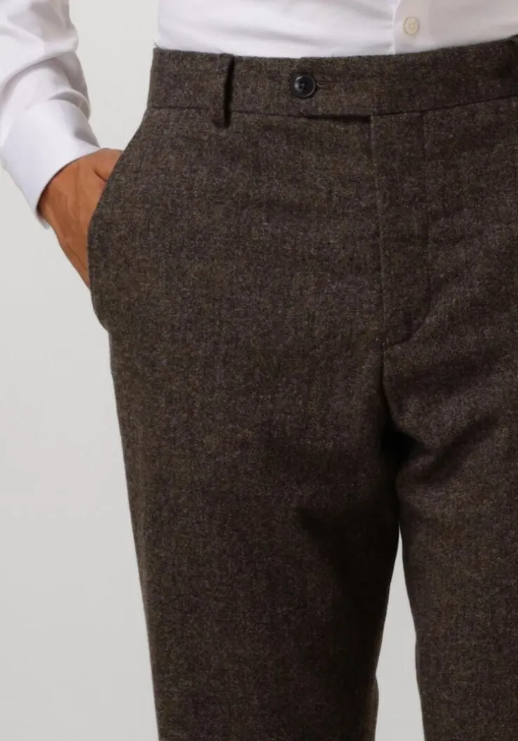 bruine selected homme pantalon slhslim-reed wool trs