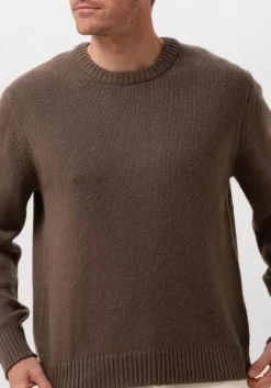bruine selected homme trui slhcody ls knit relaxed crew neck