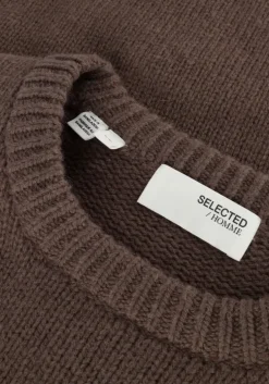 bruine selected homme trui slhcody ls knit relaxed crew neck