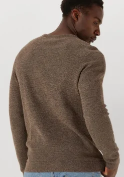bruine selected homme trui slhross ls knit structure crew neck noos