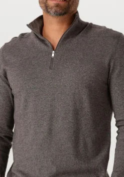 bruine selected homme trui slhberg half zip cardigan noos