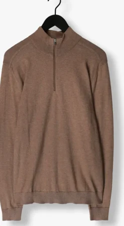 bruine selected homme trui slhberg half zip cardigan noos