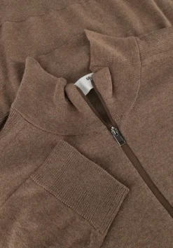 bruine selected homme trui slhberg half zip cardigan noos