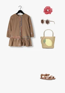 bruine shoesme platte sandalen ca25s042