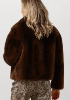 bruine silvian heach faux fur jas gpa24104pl
