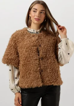 bruine summum gilet jacket faux fur