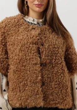 bruine summum gilet jacket faux fur