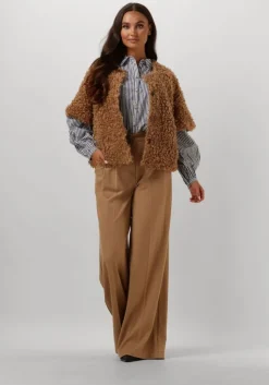 bruine summum gilet jacket faux fur