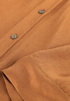 bruine summum midi jurk dress silky touch