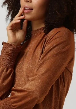 bruine summum top smocked top fine lurex jersey