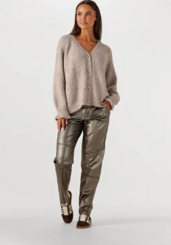 bruine summum vest cardigan cozy melange lurex knit