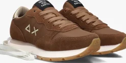 bruine sun68 lage sneakers ally solid nylon