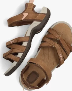 bruine teva platte sandalen w tirra