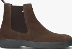 bruine tommy hilfiger chelsea boots classic hilfiger suede chelsea