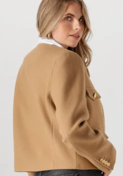 bruine tommy hilfiger jack crop wool gold button jacket