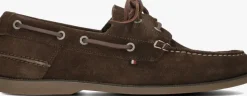 bruine tommy hilfiger mocassins th boat shoe core suede