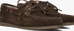 bruine tommy hilfiger mocassins th boat shoe core suede