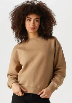 bruine tommy hilfiger sweater reg flag on chest swtshrt