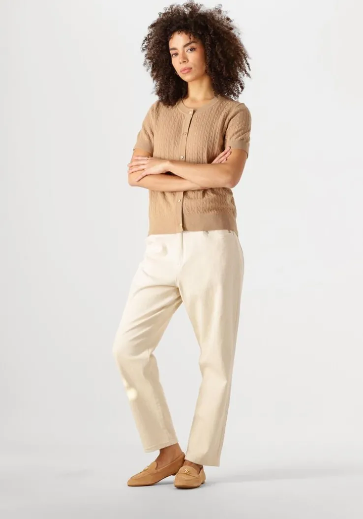 bruine tommy hilfiger top mini cable c-nk cardi ss