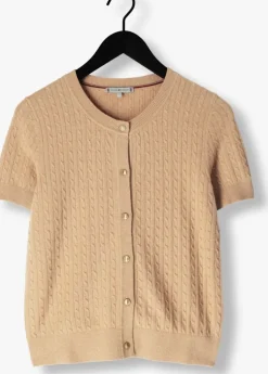 bruine tommy hilfiger top mini cable c-nk cardi ss