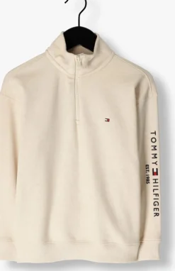 bruine tommy hilfiger trui u essential half zip sweatshirt