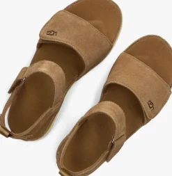 bruine ugg platte sandalen goldenstar