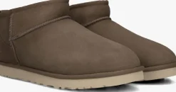 bruine ugg vachtlaarzen classic ultra mini