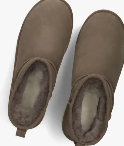 bruine ugg vachtlaarzen classic ultra mini