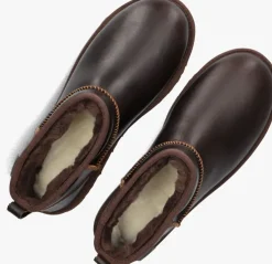 bruine ugg vachtlaarzen classic ultr mini lthr