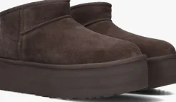 bruine ugg vachtlaarzen w classic ultra mini platform