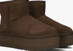 bruine ugg vachtlaarzen w classic mini platform
