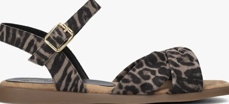 bruine unisa platte sandalen cambel