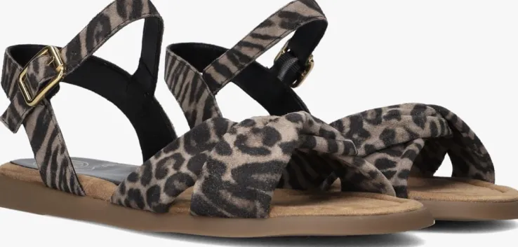 bruine unisa platte sandalen cambel