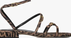 bruine unisa platte sandalen chisun