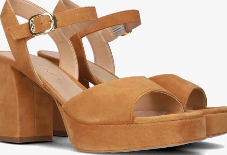 bruine unisa sandalen met hak odran