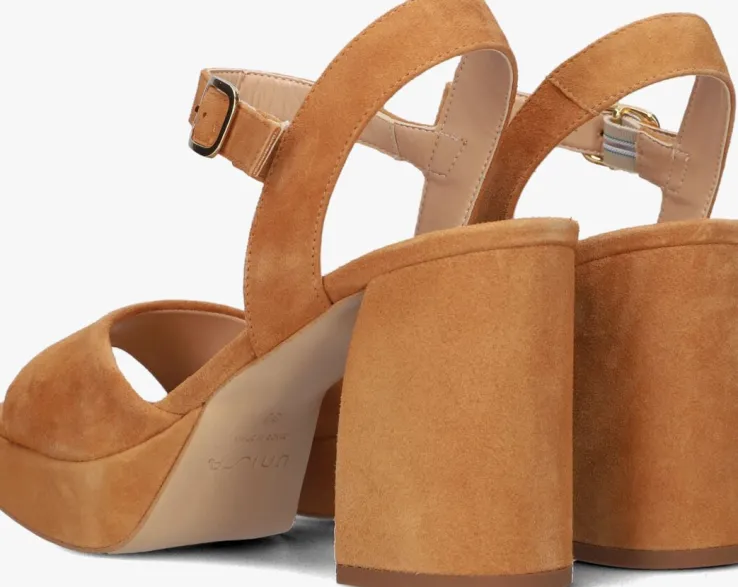 bruine unisa sandalen met hak odran