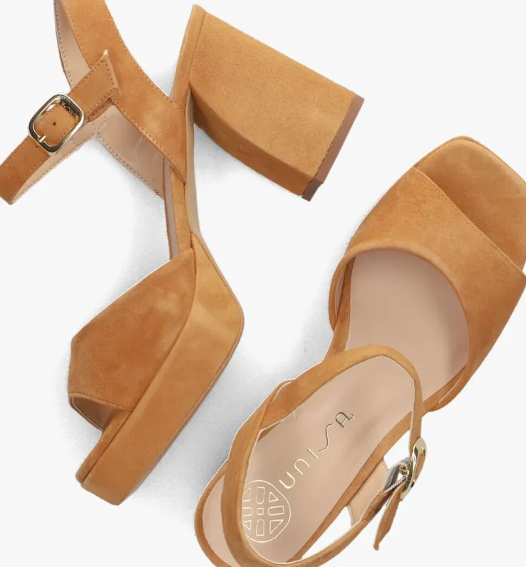 bruine unisa sandalen met hak odran