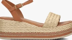 bruine unisa sandalen met hak kebec