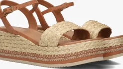 bruine unisa sandalen met hak kebec