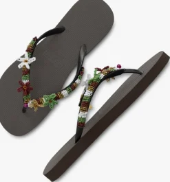 bruine uzurii teenslippers las dalias gold