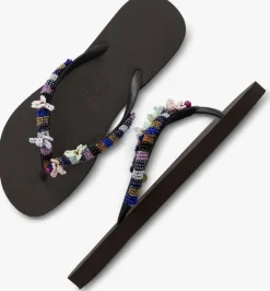 bruine uzurii teenslippers las dalias blue