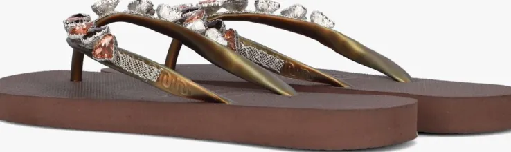 bruine uzurii teenslippers heart bronze
