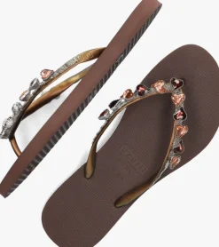 bruine uzurii teenslippers heart bronze