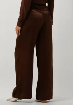 bruine vanilia pantalon satin pleated w
