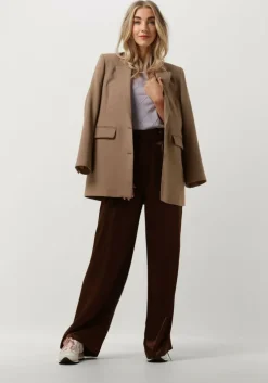 bruine vanilia pantalon satin pleated w