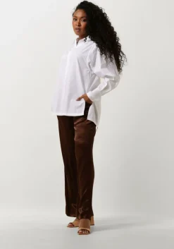 bruine vanilia pantalon satin pleated w