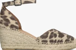 bruine via vai sandalen met hak flora braid